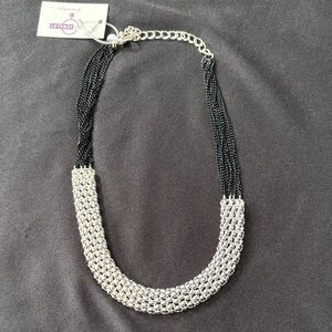 Artisan Black and Silver Chain Necklace